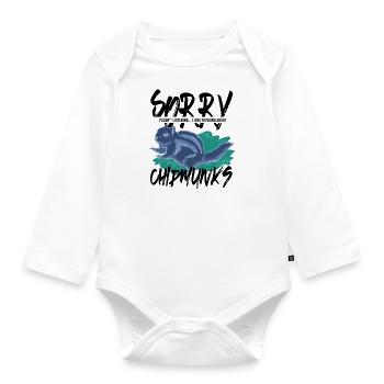 Thinking About Chipmunks Cute Squirrel Forest - Organic Longsleeve Baby Bodysuit - white - Front