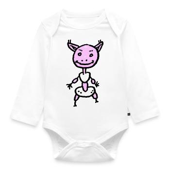 Monster Baby - Organic Longsleeve Baby Bodysuit - white - Front