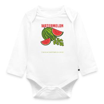 Watermelon Squad Team Tropische Sommerfrüchte - Baby Bio-Langarm-Body - Weiß - Vorne