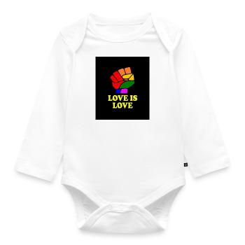 Love is love - Baby Bio-Langarm-Body - Weiß - Vorne