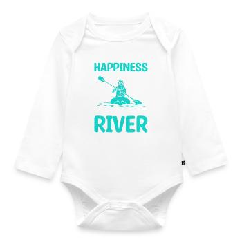 Rivière et pagaie Drôle de kayak Aviron Kayak - Body Bébé bio manches longues - blanc - Devant
