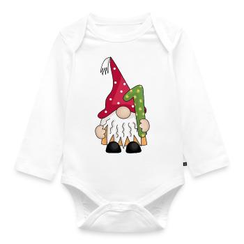 Number One Gnome - Organic Longsleeve Baby Bodysuit - white - Front