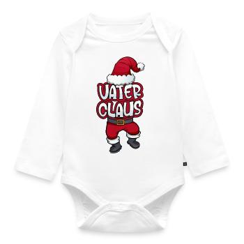 Vater Claus Weihnachtsmann Kostüm Familien - Baby Bio-Langarm-Body - Weiß - Vorne