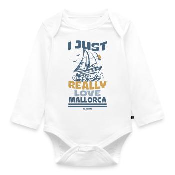 ich liebe Mallorca Seefahrer Meer - Baby Bio-Langarm-Body - Weiß - Vorne