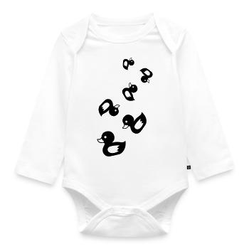 Ente Icon - Baby Bio-Langarm-Body - Weiß - Vorne