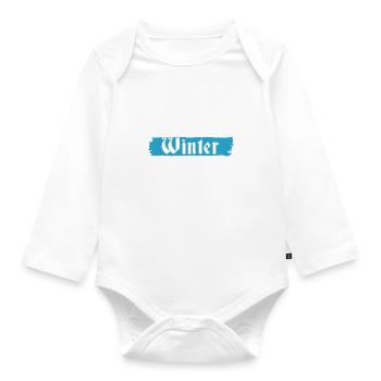 Un garçon aime l'hiver, des journées d'hiver - Body Bébé bio manches longues - blanc - Devant