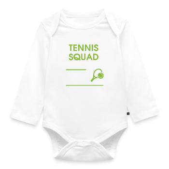 Tennis Squad Ball Sports Ironic Saying Cardio - Organic Longsleeve Baby Bodysuit - white - Front