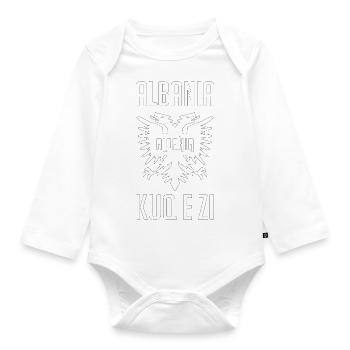 Albania Eagle Albanian Saying Gift Idea - Organic Longsleeve Baby Bodysuit - white - Front