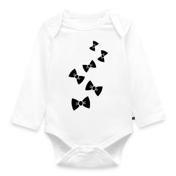 Bow Tie Gentleman - Organic Longsleeve Baby Bodysuit - white - Front