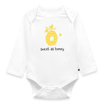 Sweet as honey - Organic Longsleeve Baby Bodysuit - white - Front