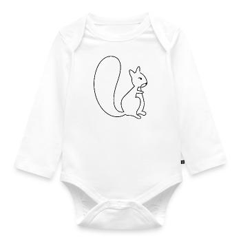 Chipmunk Sketch Forest Animal Cute Squirrel - Organic Longsleeve Baby Bodysuit - white - Front