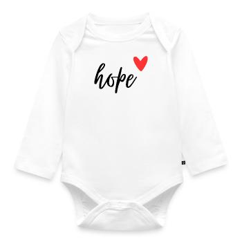Liebe, Hoffnung - Baby Bio-Langarm-Body - Weiß - Vorne