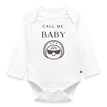 Call me Baby - Baby Bio-Langarm-Body - Weiß - Vorne