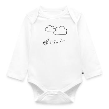 Paper airplane - Organic Longsleeve Baby Bodysuit - white - Front