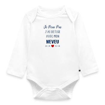 Betise avec neveu - Body Bébé bio manches longues - blanc - Devant