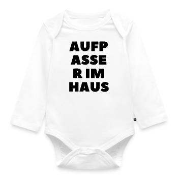 Aufpasser im Haus - Baby Bio-Langarm-Body - Weiß - Vorne