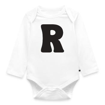 R - Organic Longsleeve Baby Bodysuit - white - Front