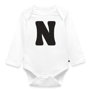N - Organic Longsleeve Baby Bodysuit - white - Front