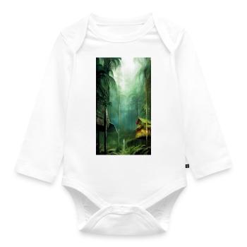 Rainforest - Organic Longsleeve Baby Bodysuit - white - Front
