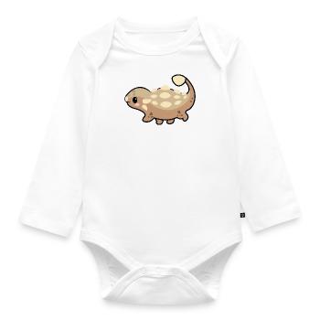 stachelig der Ankylosaurus - Baby Bio-Langarm-Body - Weiß - Vorne