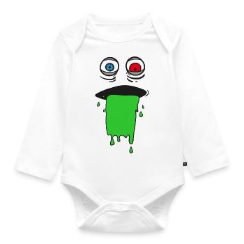 Monster - Organic Longsleeve Baby Bodysuit - white - Front