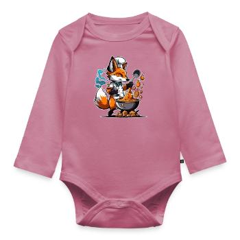 Le Chef Renard - Body Bébé bio manches longues - mauve - Devant