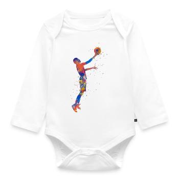 Basketballspieler - Baby Bio-Langarm-Body - Weiß - Vorne