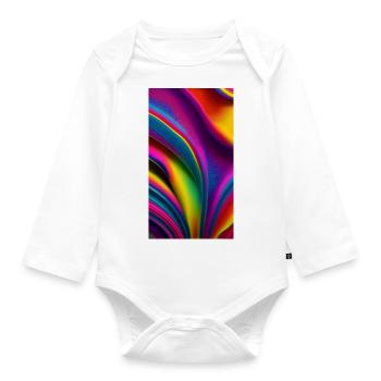Color explosion of abstraction - Organic Longsleeve Baby Bodysuit - white - Front