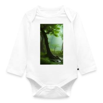 Stiller Waldzauber - Baby Bio-Langarm-Body - Weiß - Vorne