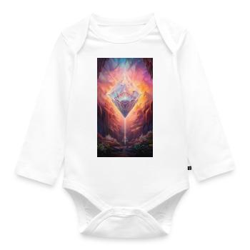 Diamant Erzengel Erleuchtung - Baby Bio-Langarm-Body - Weiß - Vorne