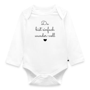 Du bist einfach wunder-voll - Baby Bio-Langarm-Body - Weiß - Vorne