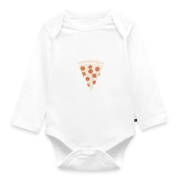 Pizza ist immer eine gute Idee - Baby Bio-Langarm-Body - Weiß - Vorne