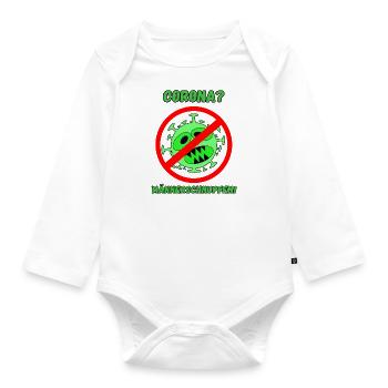 Virus men's rhinitis - Organic Longsleeve Baby Bodysuit - white - Front