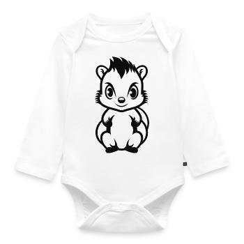 Stinktier - Baby Bio-Langarm-Body - Weiß - Vorne
