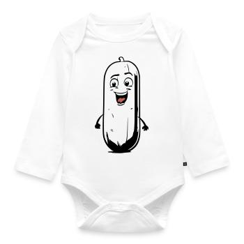 Bande dessinée Concombre - Body Bébé bio manches longues - blanc - Devant