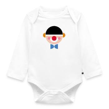 lustiger Clown aus kreisen - Baby Bio-Langarm-Body - Weiß - Vorne
