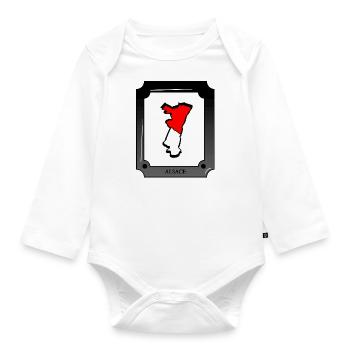 Map of Alsace - Organic Longsleeve Baby Bodysuit - white - Front