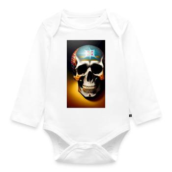 Crâne mexicain - Body Bébé bio manches longues - blanc - Devant