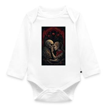 Painful love beyond life - Organic Longsleeve Baby Bodysuit - white - Front