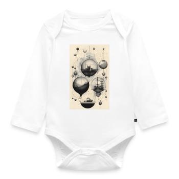 Geometry of life and perception - Organic Longsleeve Baby Bodysuit - white - Front