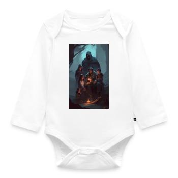 Contes familiaux de dark fantasy - Body Bébé bio manches longues - blanc - Devant