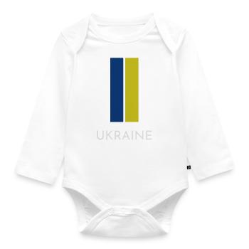 Ukrainische Flagge - Baby Bio-Langarm-Body - Weiß - Vorne