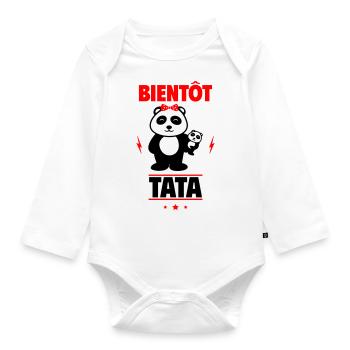 Bientôt Tat, Future tante, tu vas être tata - Body Bébé bio manches longues - blanc - Devant