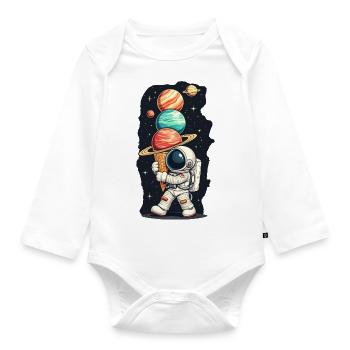 ASTRONAUT - Organic Longsleeve Baby Bodysuit - white - Front