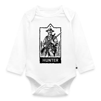 Hunting - Organic Longsleeve Baby Bodysuit - white - Front