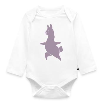 Lama Alpaga Workout Yoga Silhouette Minimaliste - Body Bébé bio manches longues - blanc - Devant