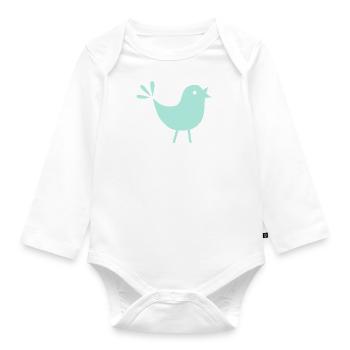 Kleiner Vogel mint türkis - Baby Bio-Langarm-Body - Weiß - Vorne