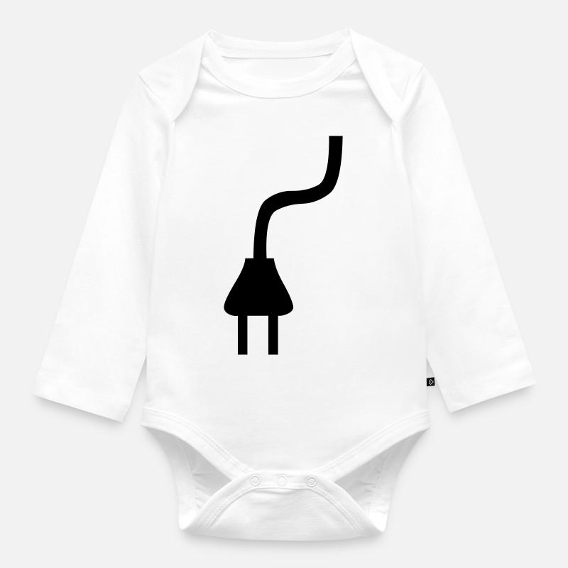 Kabelstecker - Baby Bio-Langarm-Body - Weiß