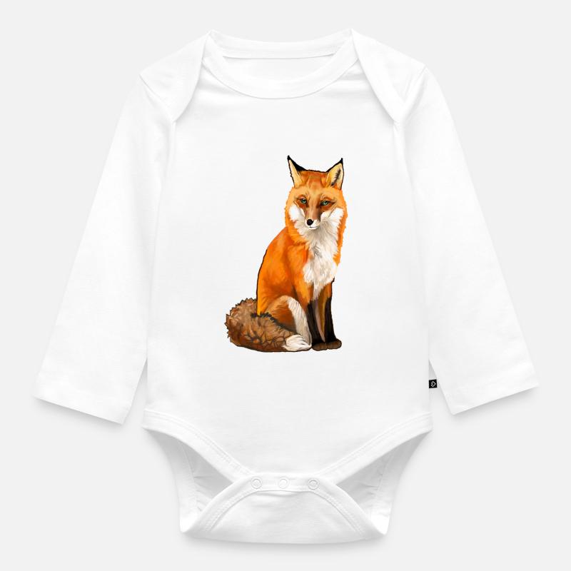 Fuchs - Baby Bio-Langarm-Body - Weiß