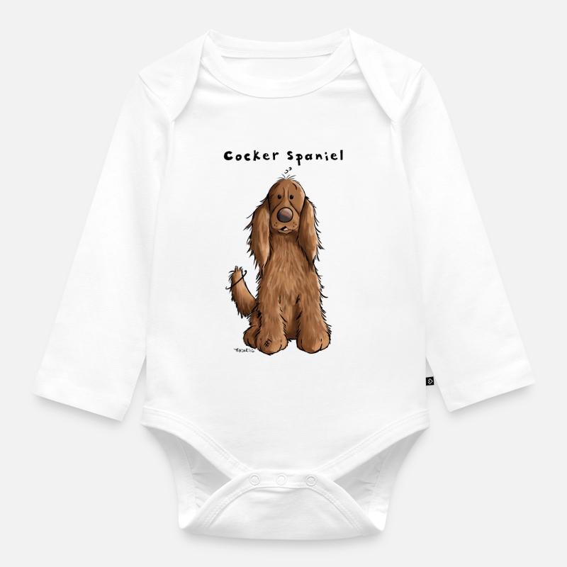 Der Cocker Spaniel - Baby Bio-Langarm-Body - Weiß